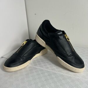 Reebok Club C 85 Zip Women's leather Black and Cream Zipper Sneakers